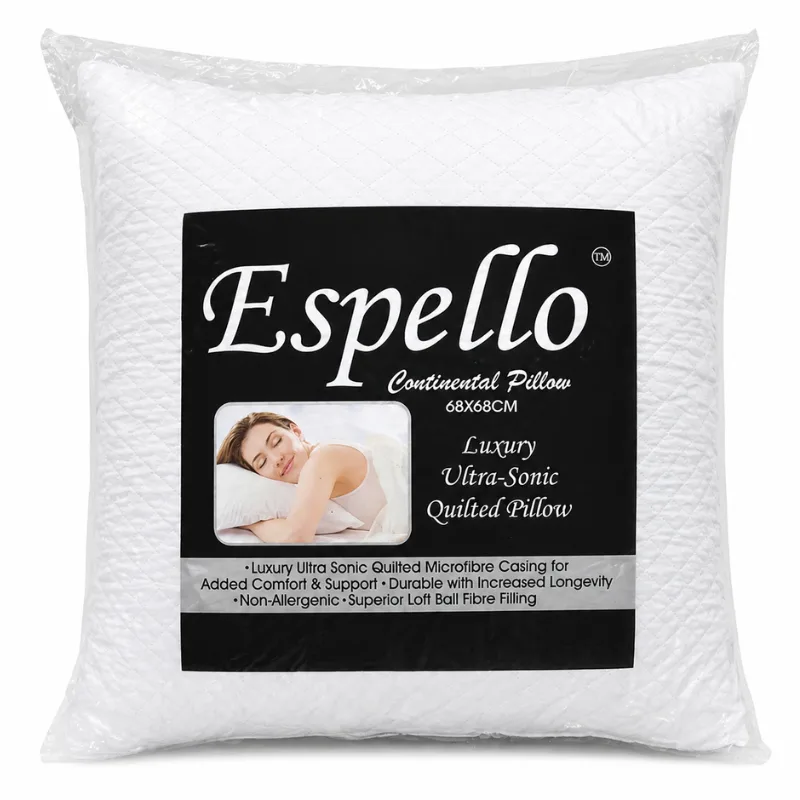 1 (5) Espello Luxury Ultra Sonic Quilted Continental Pillow - Image 1