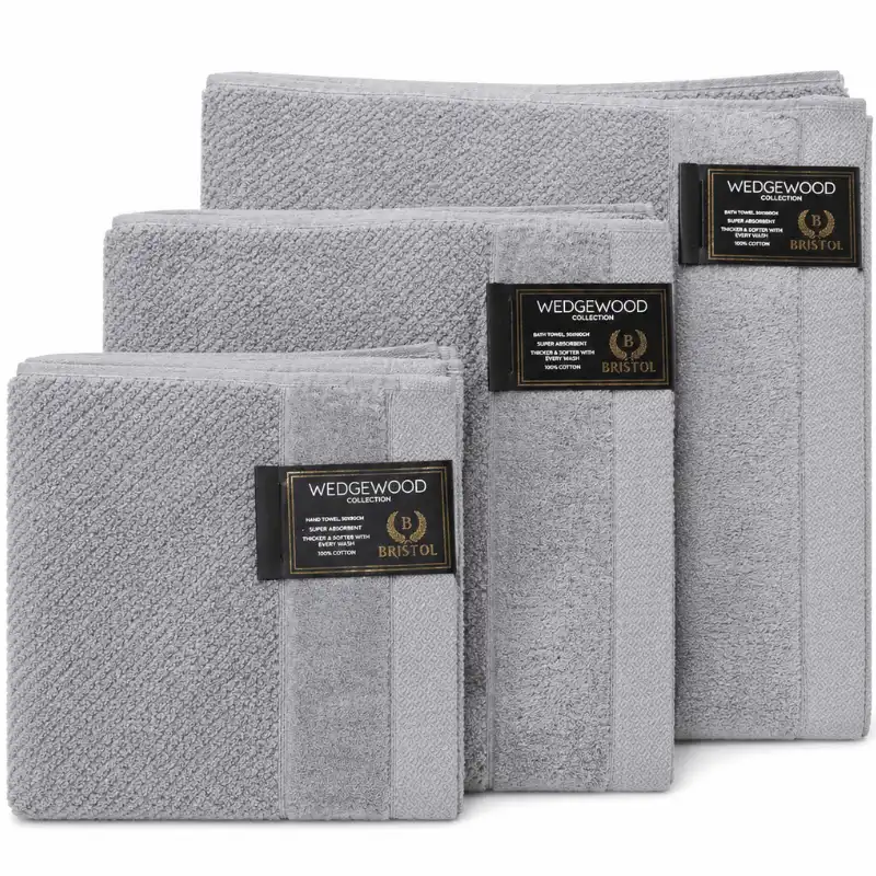 Light Grey Bristol Wedgewood Collection 100% Cotton Towels - Image 1