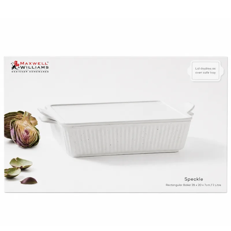 Maxwell & Williams Rectangular Baker Medium Top View Maxwell & Williams Speckle Rectangular Baker 28 × 20 cm - Image 1