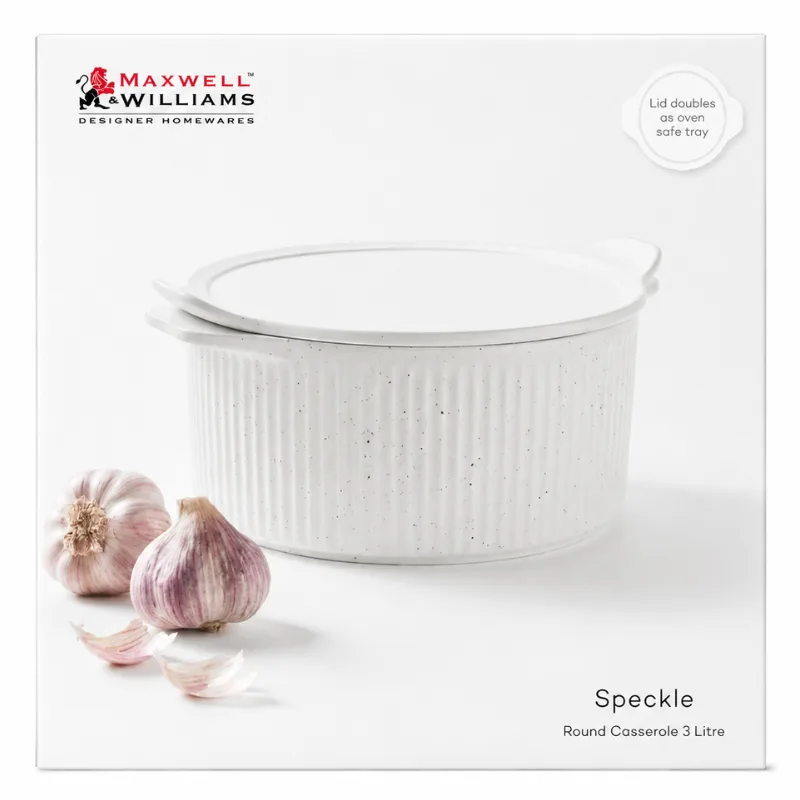 Maxwell & Williams Round Casserole Top View Maxwell & Williams Speckle 3 Litre Round Casserole - Image 1