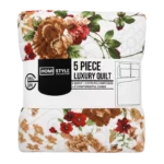 Homestyle 5PC Printed Luxury Quilt Set - Double/Queen - Image 13