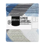 Homestyle 5PC Printed Luxury Quilt Set - Double/Queen