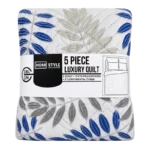 Homestyle 5PC Printed Luxury Quilt Set - Double/Queen - Image 3