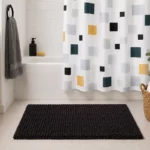 Casa Collection 14 Piece Bath Set – Bath Mat, Shower Curtain & 12 Hooks – Assorted Designs - Image 7