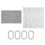 Casa Collection 14 Piece Bath Set – Bath Mat, Shower Curtain & 12 Hooks – Assorted Designs - Image 3