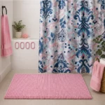 Casa Collection 14 Piece Bath Set – Bath Mat, Shower Curtain & 12 Hooks – Assorted Designs - Image 4