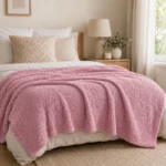 Chainstore Embossed Flannel Blanket – Dusty Pink – 125 × 150 cm - Image 4