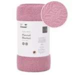 Chainstore Embossed Flannel Blanket – Dusty Pink – 125 × 150 cm