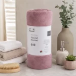 Chainstore Embossed Flannel Blanket – Dusty Pink – 125 × 150 cm - Image 6