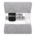 Homestyle 5PC Embossed Luxury Quilt Set - Double/Queen - Image 2