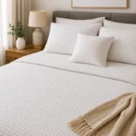 Tessi Satinatta Textured Quilt Set – White King 260x280cm - Image 2