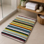 Chainstore 500GSM Microfiber Multi Striped Bath Mat – 40x60cm - Image 4