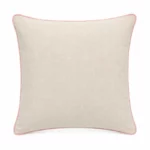 Chainstore Large Scatter Cushion – Beige with Pink Border – 60x60cm