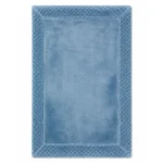Memory Foam Waffle Border Bath Mat - Blue - - Image 5
