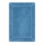 Memory Foam Waffle Border Bath Mat - Blue -