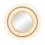 Round Rattan Sunburst Wall Mirror – 40cm