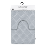 2 Piece Embossed Memory Foam Bath Mat Set – 50×80cm - Image 2