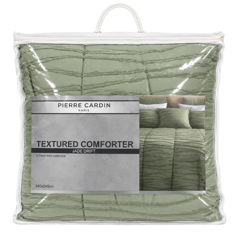 Arctic Home Pierre Cardin Textured Comforter Jade Drift Pierre Cardin Textured Comforter - Image 1