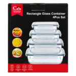 4 Piece Glass Food Storage Container Set - Image 2