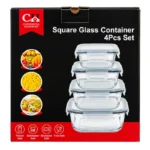 4 Piece Glass Food Storage Container Set - Image 6