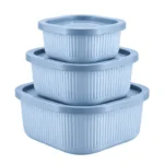 Marina 3 Piece Airtight Food Storage Container Set – Square, Rectangle , Round - Image 10