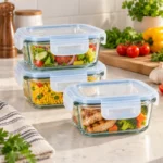 3PC Square Glass Food Container Set – 520ml - Image 3