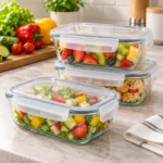 640ml 3pcs Rectangle Glass Lunch Set - Image 3