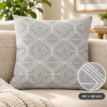 Grey Geometric Cushion Cover – 40 × 40 cm - Image 2